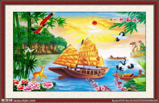 一帆风顺图片,寓意吉祥，展现精湛工艺